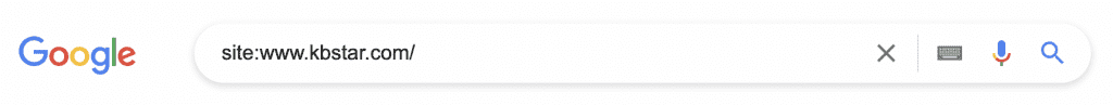구글 검색 명령어 사용 예시 - site:kbstar.com/