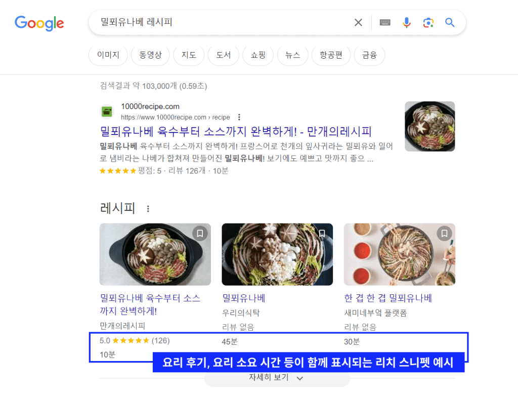 리치 스니펫 예시