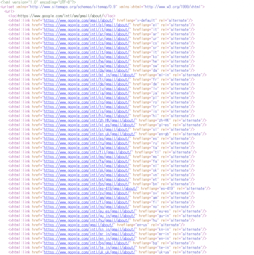hreflang을 XML Sitemap에 적용시킨 사례